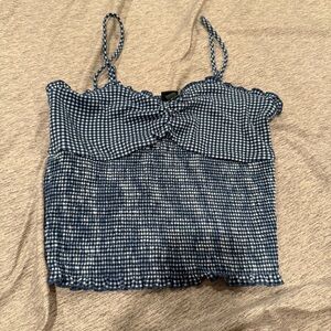 Wild Fable Blue Smocked Tie Front Camisole